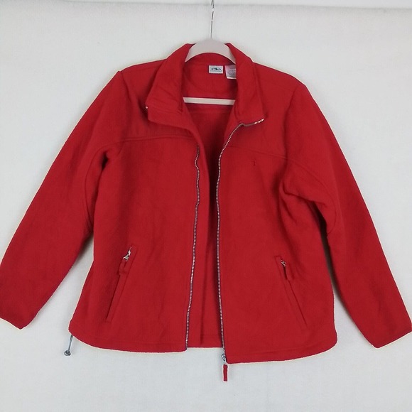 Athletic Works Heavy Full Zip Fleece Jacket Coat Size 16/18 in‎ Red - Picture 1 of 13